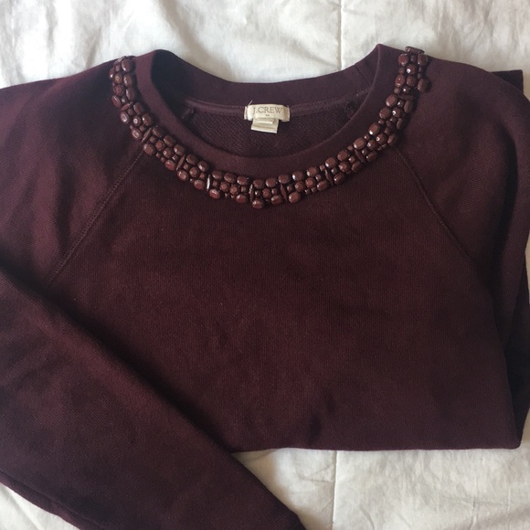 Maroon J Crew embellished sweater - Picture 1 of 2